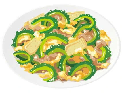 ゴーヤーチャンプルーのイラスト