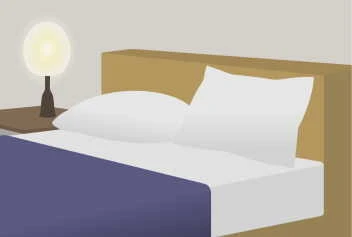 ベッドと枕のイラスト