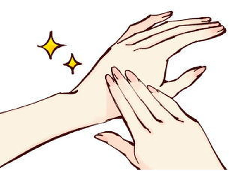 手をケアするイラスト