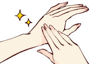 手をケアするイラスト