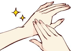 手をケアするイラスト